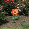 In the Breeze 2704 - 12 Inch Orange Sunflower Wind Spinner with Leaves - Colorful Flower for your Yard and Garden